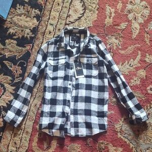 Kids Black and White Checkered Flannel